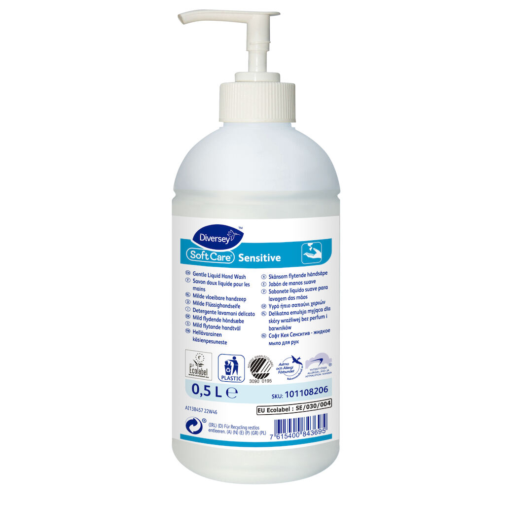 Soft Care Sensitive 10x0.5L - Savon liquide doux pour le lavage des mains