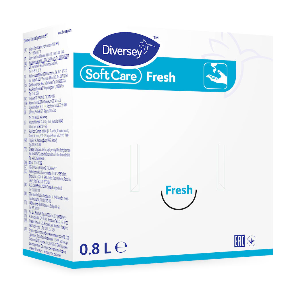 Soft Care Fresh 6x0.8L - Crème nettoyante pour le lavage courant des mains
